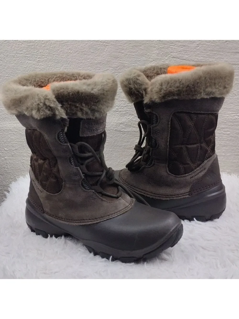 Columbia Techlite 200 Grams Thermolite Brown Suede Leather Waterproof Snow Boot